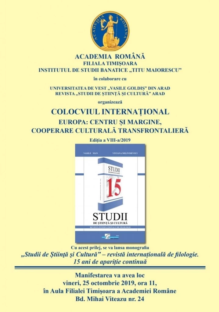 Colocviul international europa centru si margine, cooperare culturala transfrontaliera