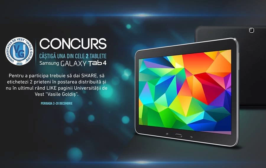 Concurs castiga una din cele 2 tablete samsung galaxy tab 4