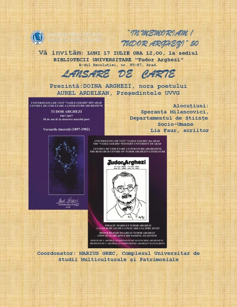 Lansare de carte Memoriam Tudor Arghezi 50