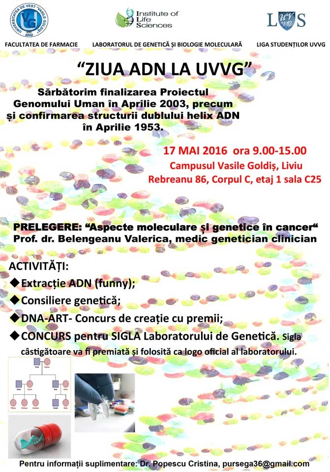 Ziua adn la uvvg prelegere aspecte moleculare si genetice in cancer prof. dr. belengeanu valerica,medic genitician clinician